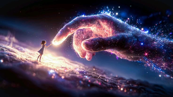 God's hand Contacting with human